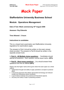 Operations Management - Staffordshire University