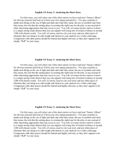 English 131 Essay 3: Analyzing the Short Story