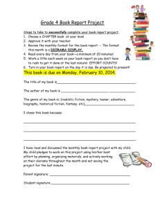 Monthly Book Report - Waterford Public Schools