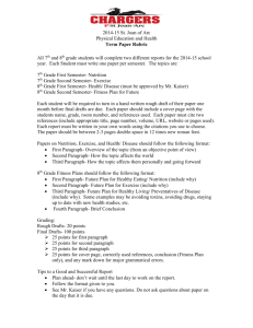 2014-15 St. Joan of Arc Physical Education and Health Term Paper