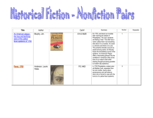 Historical Fiction / Nonfiction Pair List
