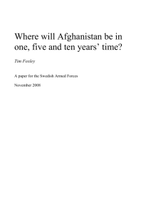 Where will Afghanistan be in 1, 5 and 10 years time