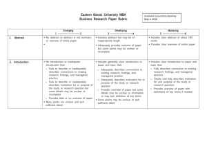 BUS MBA Research Paper Rubric