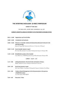 THE SPORTING SHOULDER & KNEE SYMPOSIUM SUNDAY 27th