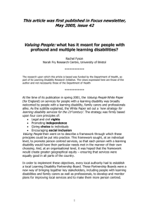 Valuing People - the PMLD Network