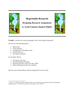 a second-year resource geography course research paper assignment