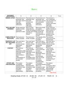 Rubric for Brochure-ESOL Project