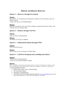 Year 1 Dialectic and Rhetoric Book List