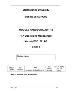 FTA Operations Management - Staffordshire University