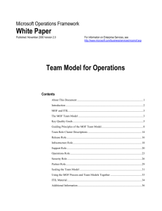 MOF Team Model for Operations