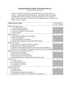 Human Resource Role-Assessment Survey