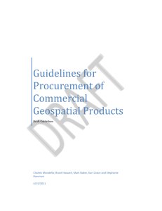 Commercial Geospatial Product Guidelines