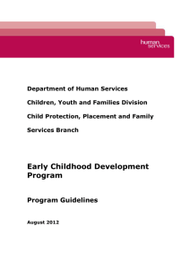 Early Childhood Development Program Guidelines