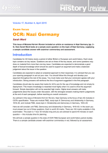 Exam focus: OCR: Nazi Germany