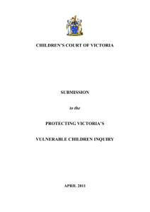 CHILDRENS COURT OF VICTORIA - Children`s Court of Victoria