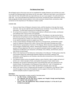 Odyssey essay test questions