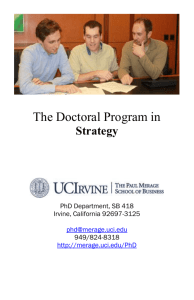 PhD Strategy pamphlet.doc - The Paul Merage School of Business