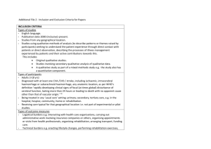Table 1 - Inclusion and Exclusion Criteria for Papers