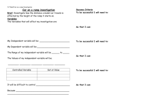 Car on the ramp investigation sheets