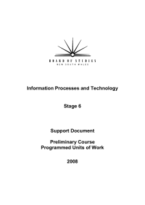 Information Processes and Technology Stage 6 Suppport Document