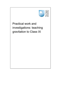 Practical work and investigations: teaching gravitation to Class IX