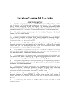 Operations Manger Job Description