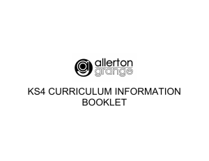 KS4 CURRICULUM INFORMATION BOOKLET ENGLISH KS4