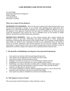 Case Report Outline - Chiropractic Resource Organization