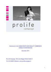 Submission Nov2011 Pro Life Campaign
