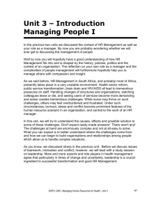 Unit 3 - Managing people I
