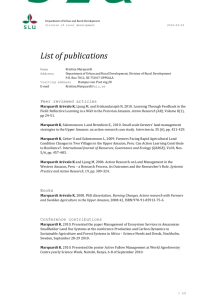 List of publications Kristina marquardt List of publications Name