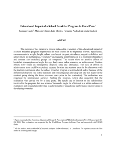 Title: Educational Impact of a school breakfast program in rural Peru