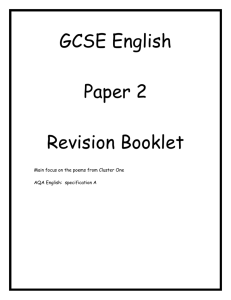 GCSE English Paper II - Teachnet UK-home
