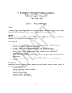 UNIVERSITY OF THE SOUTHERN CARIBBEAN Department of
