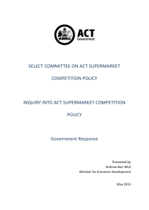 SELECT COMMITTEE ON ACT SUPERMARKET COMPETITION