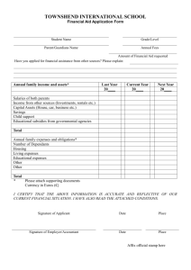 Financial Aid Application Form - Townshend International School