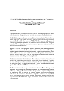 UEAPME Draft Position Paper on the Communication from the