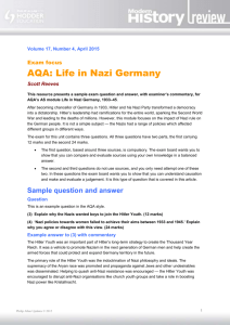 Volume 17, Number 4, April 2015 Exam focus AQA: Life in Nazi