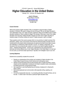 CTCH 621: Higher Education in the United States