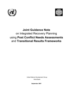 Joint Guidance Note on Post Conflict Needs Assessment