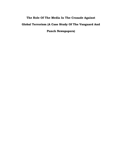 The Role Of The Media In The Crusade Against Global Terrorism