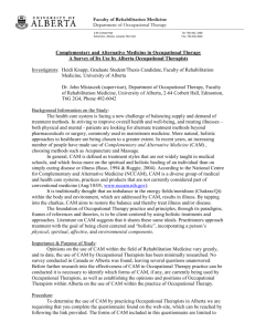 Complementary and Alternative Medicine in Occupational Therapy