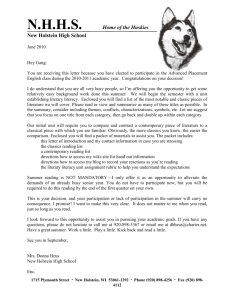 Letter - New Holstein School District