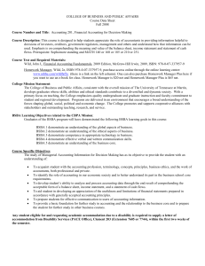 Accounting 202 Syllabus - The University of Tennessee at Martin