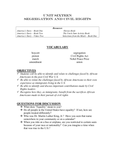 Unit 16: Segregation and Civil Rights - NC-NET