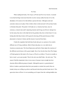 The Great Gatsby - Grapes of Wrath Essay.doc