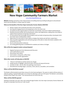 Proposal for New Hope Community Marketplace