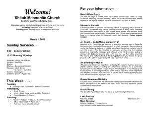 Bulletin - Shiloh Mennonite Church