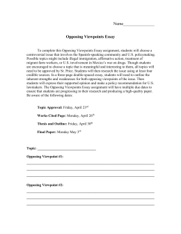Opposing Viewpoints Essay Free Essay Example
