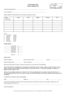 The Farmyard Club Holiday Booking Form I confirm my booking for